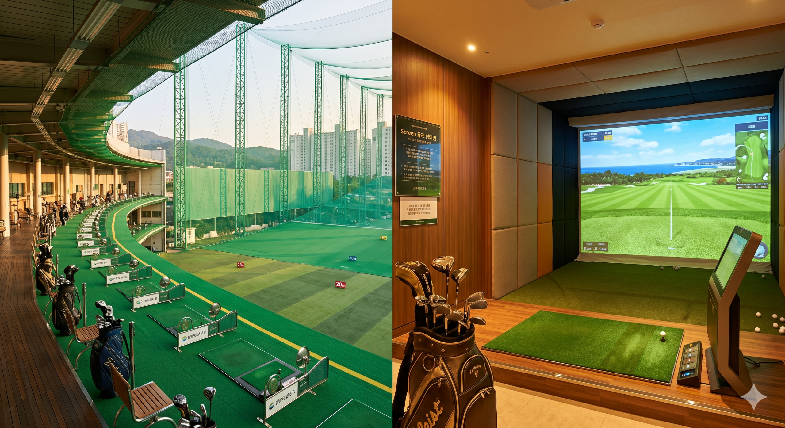 인도어 연습장과 실내연습장 비교이미지